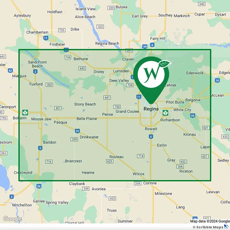 WeedPro Regina Service Area Map