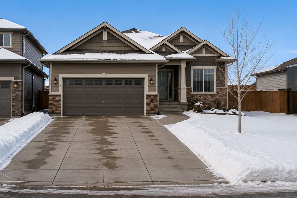 Property example for up to a two-car driveway snow removal in Regina