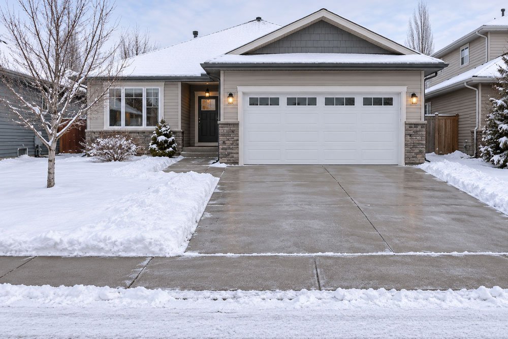Property example for up to a two-car driveway snow removal in Regina